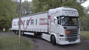 Road Freight From Hamburg To Poland Truck Maneuvering On A Paved Road